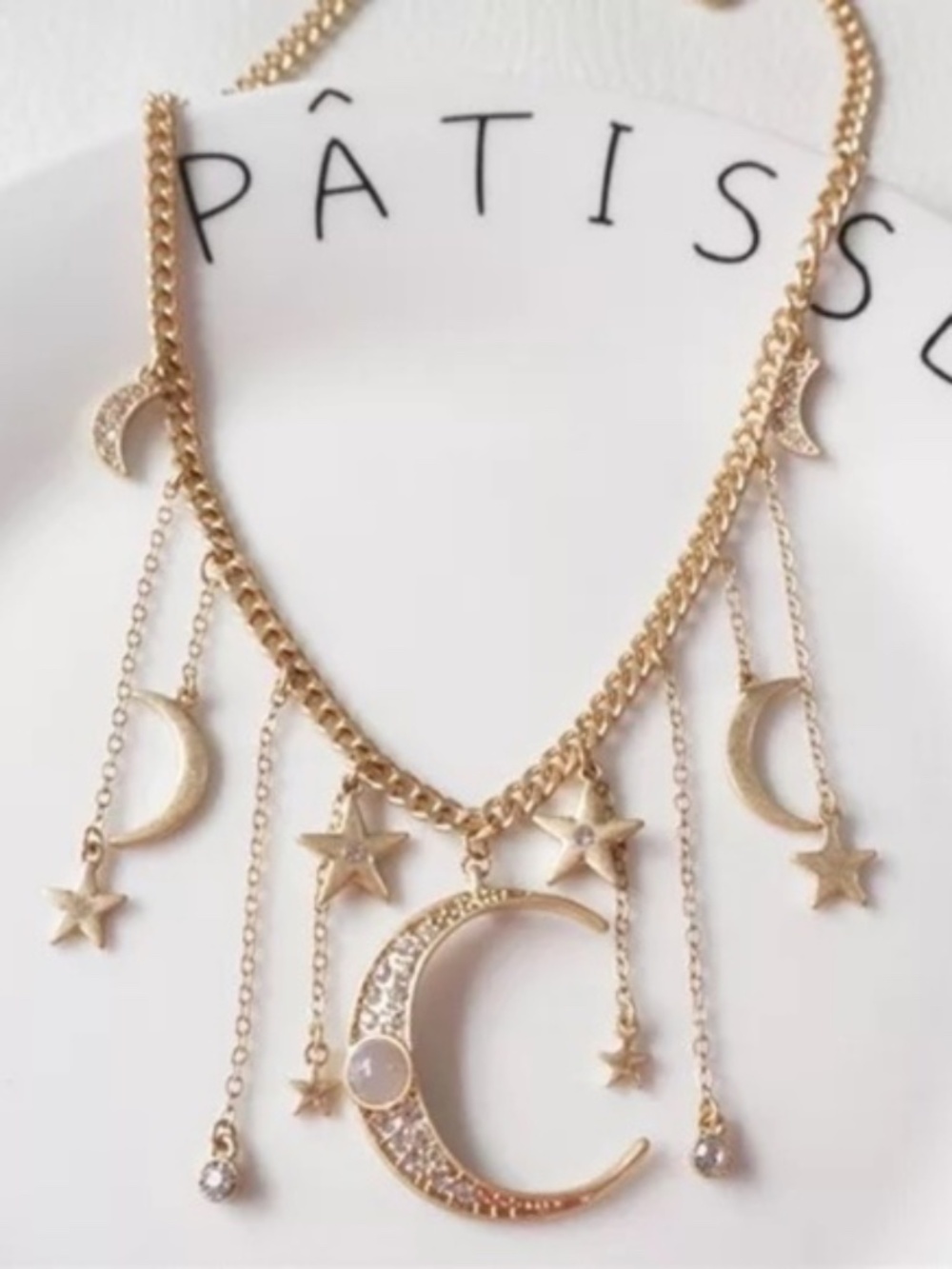 Star Moon Gold Necklace Celestial